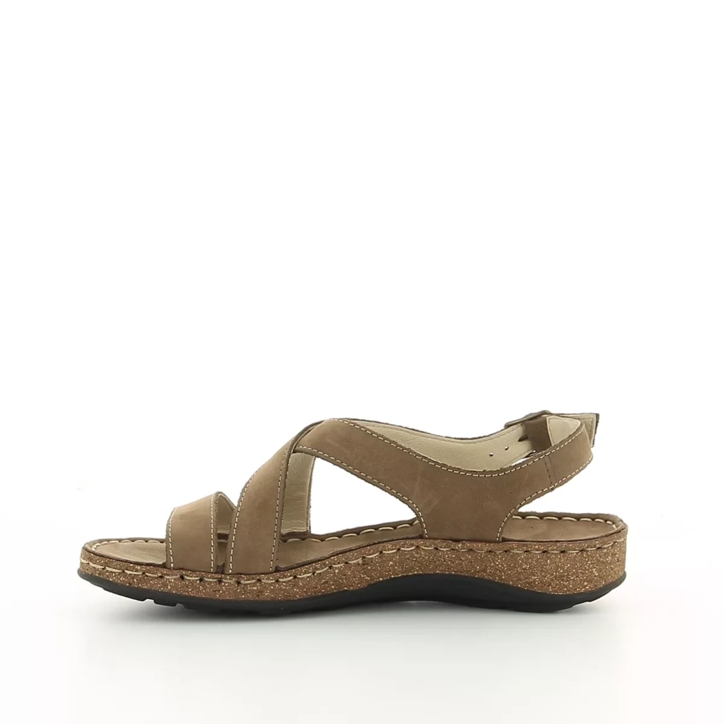 Image (4) de la chaussures Calba - Sandales et Nu-Pieds Taupe en Cuir nubuck