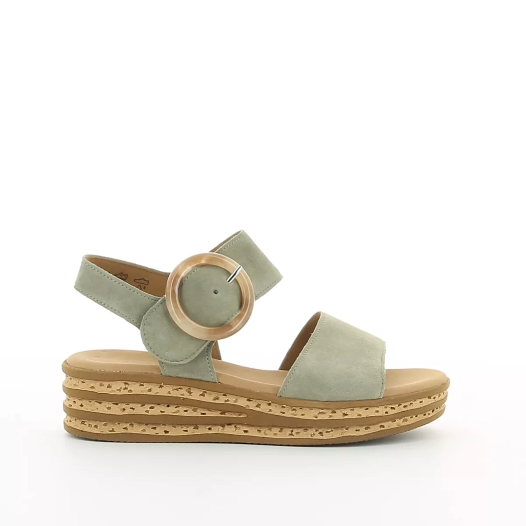 Image (2) de la chaussures Gabor - Sandales et Nu-Pieds Vert en Cuir nubuck