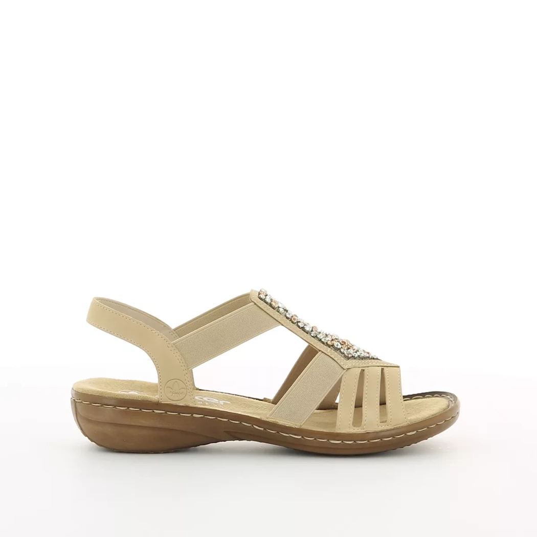 Image (2) de la chaussures Rieker - Sandales et Nu-Pieds Beige en Cuir