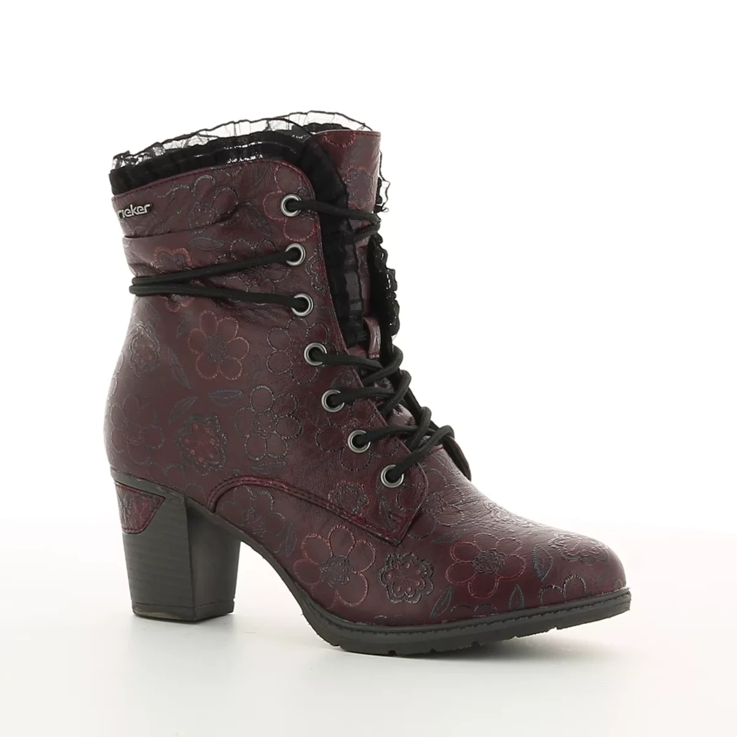 Image (1) de la chaussures Rieker - Bottines Bordeaux en Cuir