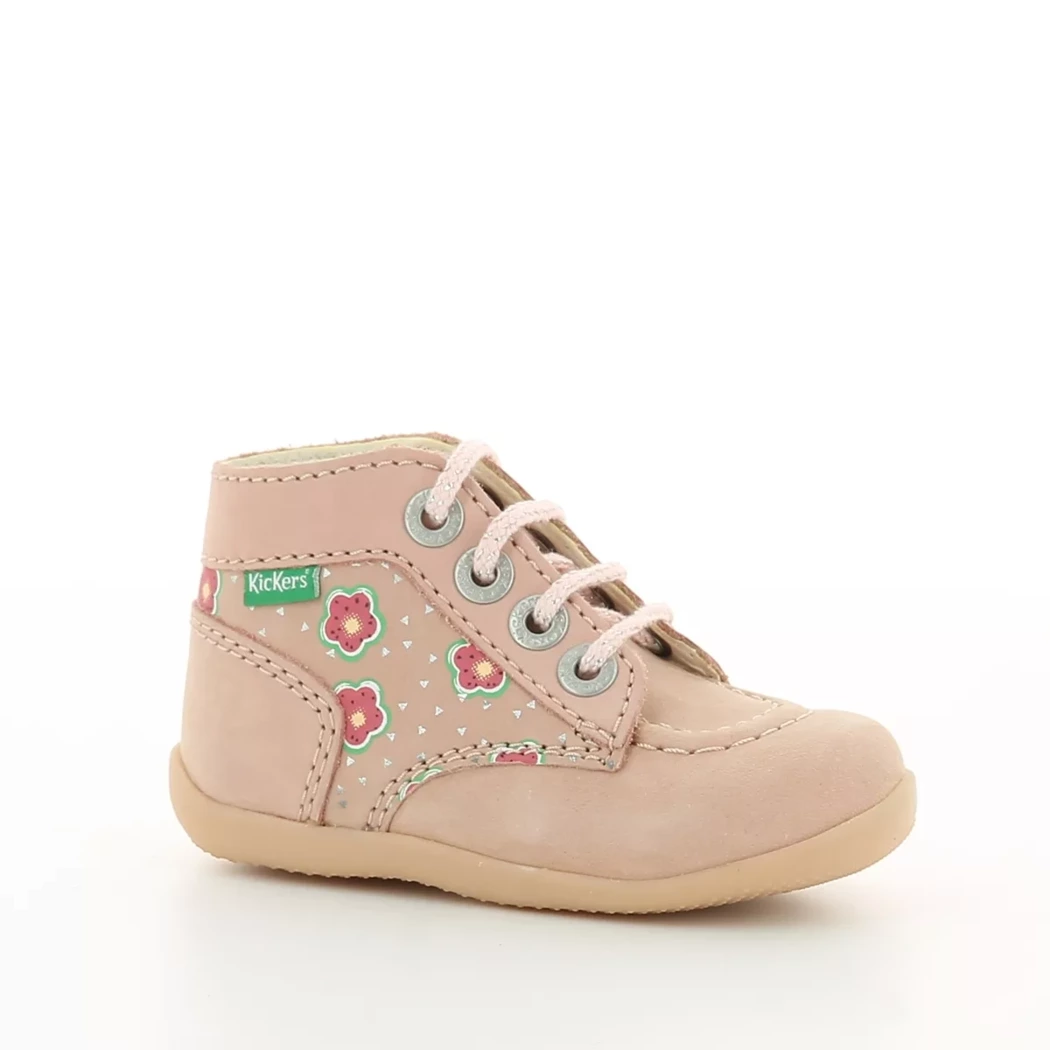 Image (1) de la chaussures Kickers - Bottines Rose en Cuir nubuck