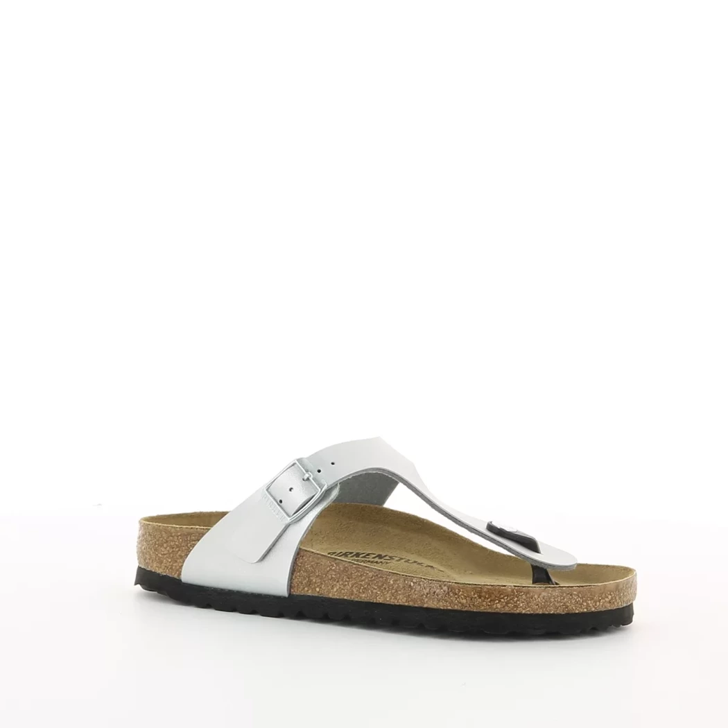 Image (1) de la chaussures Birkenstock - Mules et Sabots Argent en Cuir synthétique