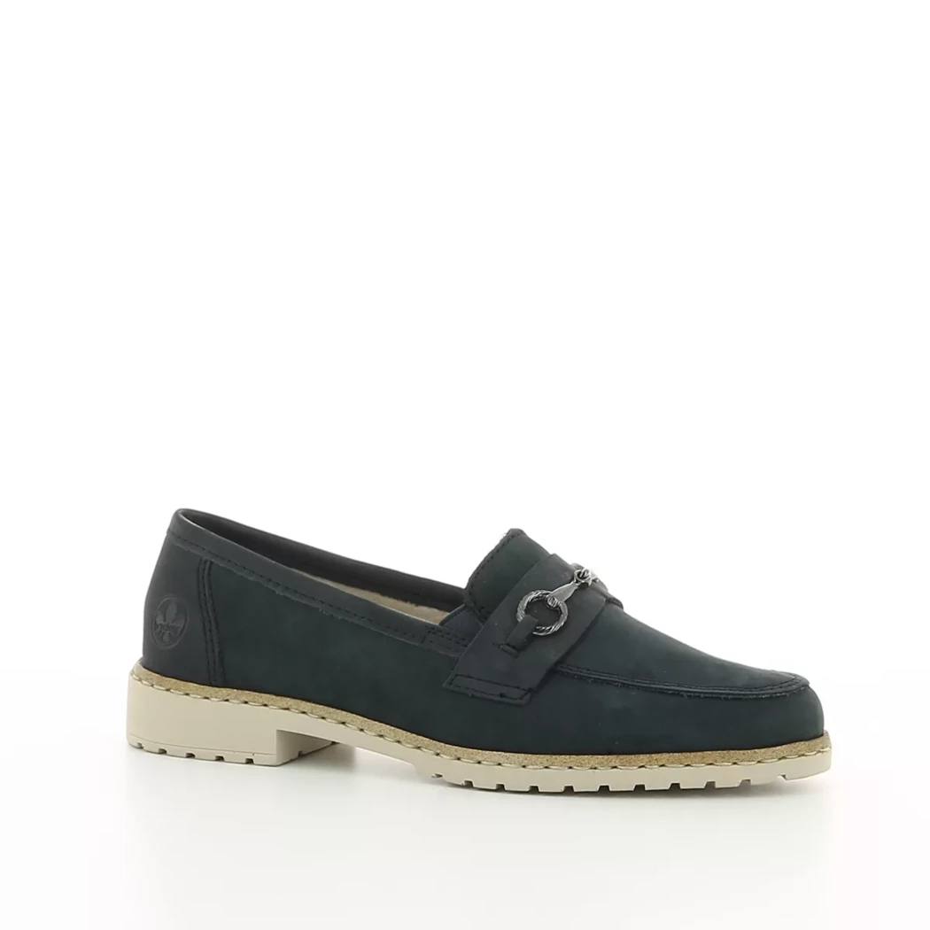 Image (1) de la chaussures Rieker - Mocassins Bleu en Cuir nubuck