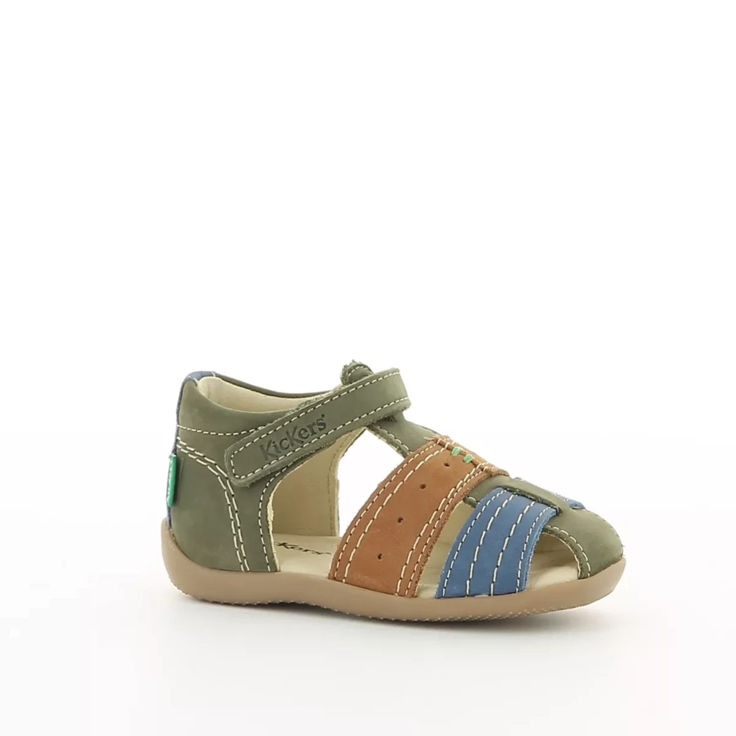 Image (1) de la chaussures Kickers - Sandales et Nu-Pieds Vert en Cuir nubuck