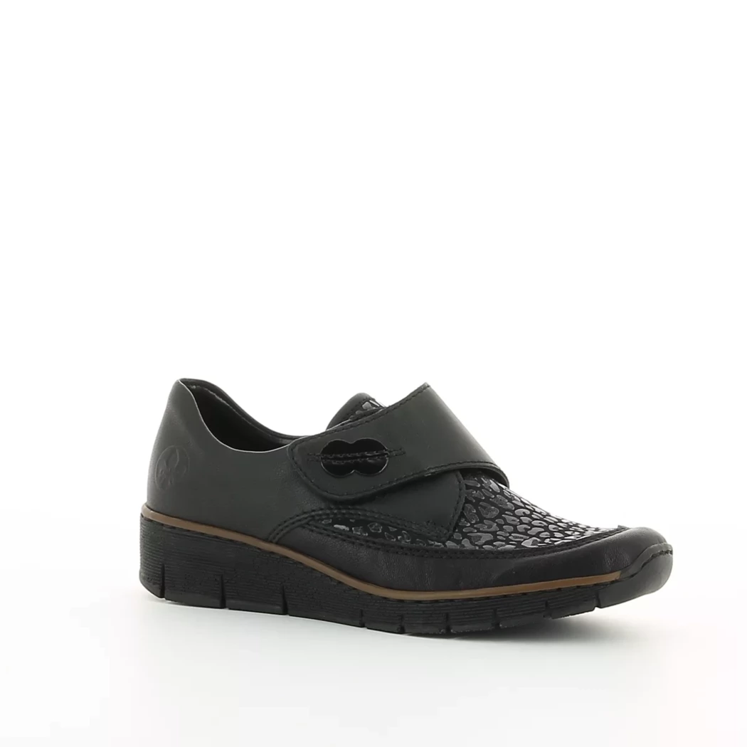 Image (1) de la chaussures Rieker - Chaussures à velcro Noir en Cuir et textile